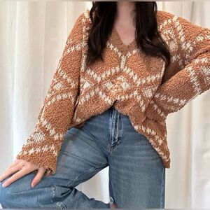 Carmel/White Soft & Cozy Knit Sweater from BUCKLE